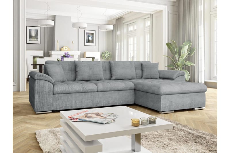 Camior Soffa med Divan 3-sits - Grå - Products - Möbler - Soffa - Divansoffa & schäslongsoffa - 3 sits soffa med divan