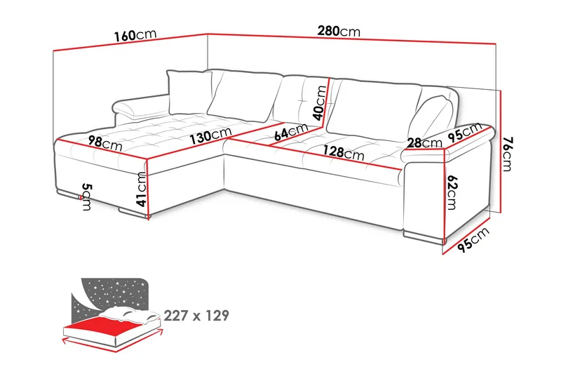 Camior Soffa med Divan 3-sits - Vit - Products - Möbler - Soffa - Divansoffa & schäslongsoffa - 3 sits soffa med divan