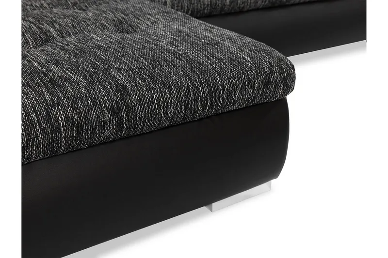 Cerys Soffa med Divan 3-sits - Svart/Grå - Products - Möbler - Soffa - Divansoffa & schäslongsoffa - 3 sits soffa med divan