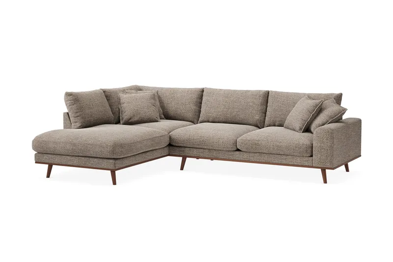 Copenhagen Premium 4-sits Vänstervänd L-formad Djup Schäslongsoffa i Chenille - Brun - Products - Möbler - Soffa - Divansoffa & schäslongsoffa - 4 sits soffa med divan