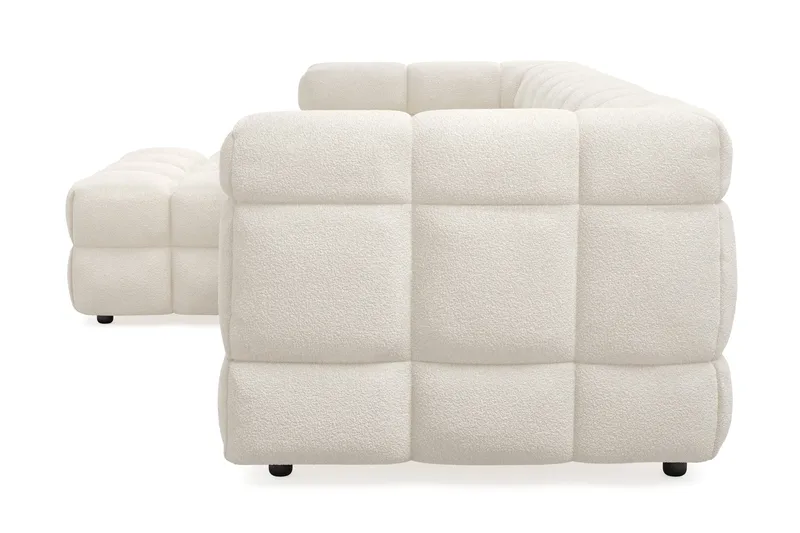 Elise 4-sits Bubblig Soffa med Divan Vänster - Beige Teddy - Products - Möbler - Soffa - Divansoffa & schäslongsoffa - 4 sits soffa med divan