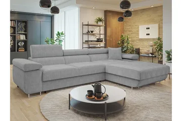 Gabina Soffa med Divan 3-sits - Grå - Products - Möbler - Soffa - Divansoffa & schäslongsoffa - 3 sits soffa med divan