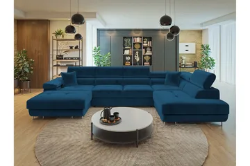 Gabina Soffa med Divan och Schäslong 4-sits - Blå - Products - Möbler - Soffa - Divansoffa & schäslongsoffa - 4 sits soffa med divan