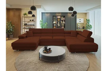 Gabina Soffa med Divan och Schäslong 4-sits - Brun - Products - Möbler - Soffa - Divansoffa & schäslongsoffa - 4 sits soffa med divan