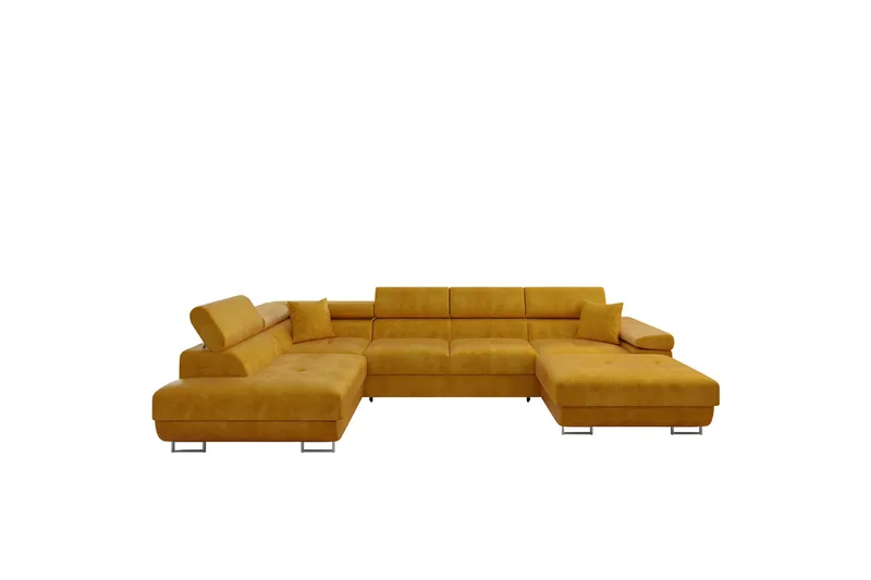 Gabina Soffa med Divan och Schäslong 4-sits - Gul - Products - Möbler - Soffa - Divansoffa & schäslongsoffa - 4 sits soffa med divan
