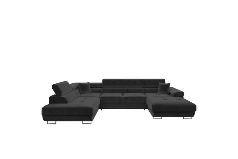 Gabina Soffa med Divan och Schäslong 4-sits - Svart - Products - Möbler - Soffa - Divansoffa & schäslongsoffa - 4 sits soffa med divan