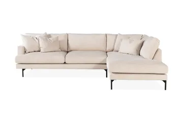 Menard 4-sits Högervänd L-formad Djup Schäslongsoffa i Manchester, Beige