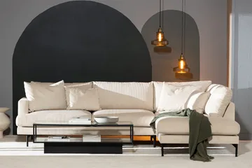 Menard 4-sits Högervänd L-formad Djup Schäslongsoffa i Manchester - Beige - Products - Möbler - Soffa - Divansoffa & schäslongsoffa - 4 sits soffa med divan