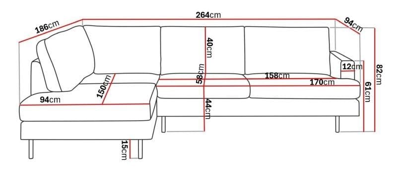 Menard Compact 4-sits Vänstervänd L-formad Schäslongsoffa i Manchester - Mörkgrön - Products - Möbler - Soffa - Divansoffa & schäslongsoffa - 4 sits soffa med divan
