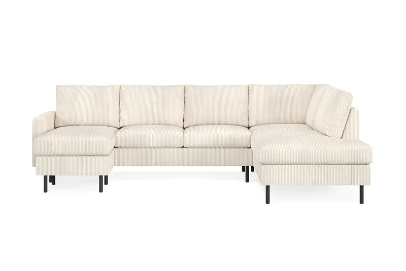 Peppe 4-sits Högervänd U-formad Soffa med Divan och Schäslong i Manchester, Beige