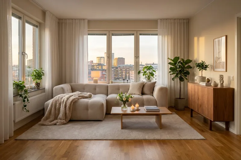 Puffy 3-sits bubblig soffa med divan vänster - Beige - Products - Möbler - Soffa - Divansoffa & schäslongsoffa - 3 sits soffa med divan