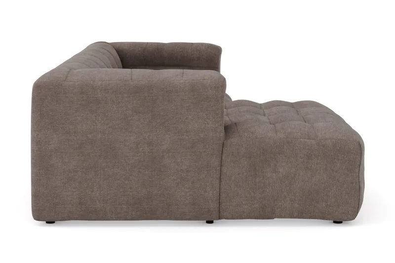 Puffy 3-sits bubblig soffa med divan vänster - Brun - Products - Möbler - Soffa - Divansoffa & schäslongsoffa - 3 sits soffa med divan
