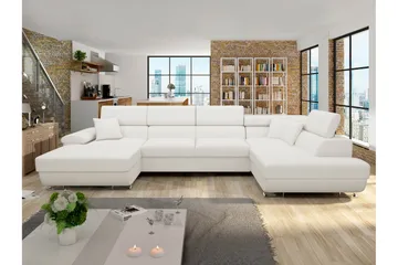Reginia Soffa med Divan och Schäslong 4-sits - Vit - Products - Möbler - Soffa - Divansoffa & schäslongsoffa - 4 sits soffa med divan