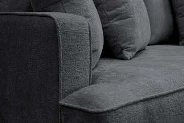 Rossita 4-sits Högervänd L-formad Djup Schäslongsoffa i Chenille - Svart - Products - Möbler - Soffa - Divansoffa & schäslongsoffa - 4 sits soffa med divan