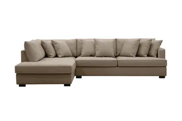 Rossita 4-sits Vänstervänd L-formad Djup Schäslongsoffa i Tyg, Brun