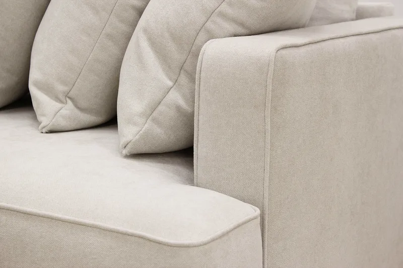 Rossita 4-sits Vänstervänd L-formad Djup Schäslongsoffa med Hel dyna i Tyg - Beige - Products - Möbler - Soffa - Divansoffa & schäslongsoffa - 4 sits soffa med divan