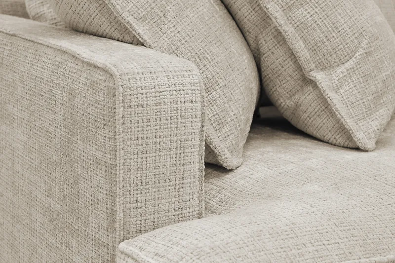 Rossita Lyx 4-sits Extra djup Soffa med Schäslong Höger - Beige Chenille - Products - Möbler - Soffa - Divansoffa & schäslongsoffa - 4 sits soffa med divan