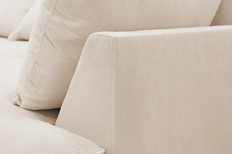 Rossita Lyx 4-sits Extra djup Soffa med Schäslong Höger - Beige Manchester - Products - Möbler - Soffa - Divansoffa & schäslongsoffa - 4 sits soffa med divan