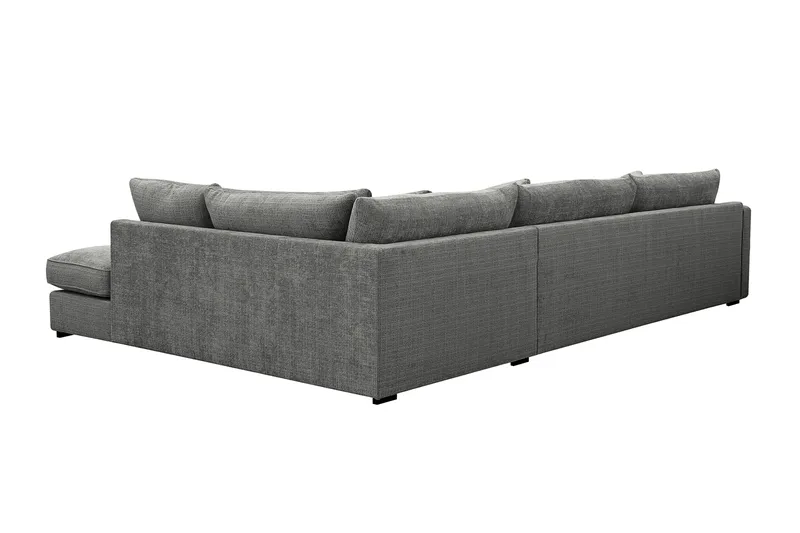 Rossita Lyx 4-sits Extra djup Soffa med Schäslong Höger - Grå Chenille - Products - Möbler - Soffa - Divansoffa & schäslongsoffa - 4 sits soffa med divan