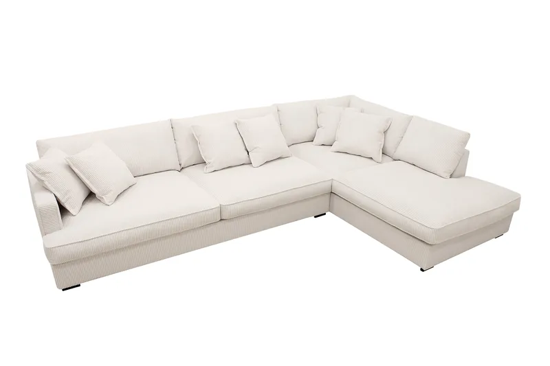 Rossita Lyx 4-sits Extra djup Soffa med Schäslong Höger - Offwhite Manchester - Products - Möbler - Soffa - Divansoffa & schäslongsoffa - 4 sits soffa med divan