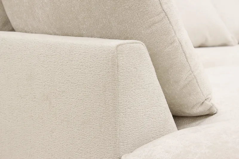 Rossita Lyx 4-sits Extra djup Soffa med Schäslong Vänster - Beige Chenille - Products - Möbler - Soffa - Divansoffa & schäslongsoffa - 4 sits soffa med divan