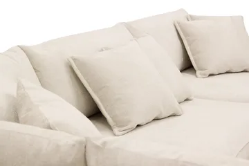 Rossita Lyx 4-sits Extra djup Soffa med Schäslong Vänster - Beige Chenille - Products - Möbler - Soffa - Divansoffa & schäslongsoffa - 4 sits soffa med divan