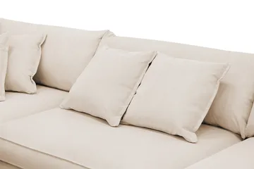 Rossita Lyx 4-sits Extra djup Soffa med Schäslong Vänster - Beige Manchester - Products - Möbler - Soffa - Divansoffa & schäslongsoffa - 4 sits soffa med divan