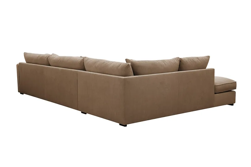 Rossita Lyx 4-sits Extra djup Soffa med Schäslong Vänster - Brun Manchester - Products - Möbler - Soffa - Divansoffa & schäslongsoffa - 4 sits soffa med divan
