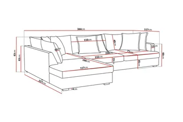 Rossita Lyx 4-sits Extra djup Soffa med Schäslong Vänster - Offwhite Manchester - Products - Möbler - Soffa - Divansoffa & schäslongsoffa - 4 sits soffa med divan