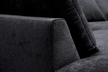 Rossita Lyx 4-sits Extra djup Soffa med Schäslong Vänster - Svart Chenille - Products - Möbler - Soffa - Divansoffa & schäslongsoffa - 4 sits soffa med divan