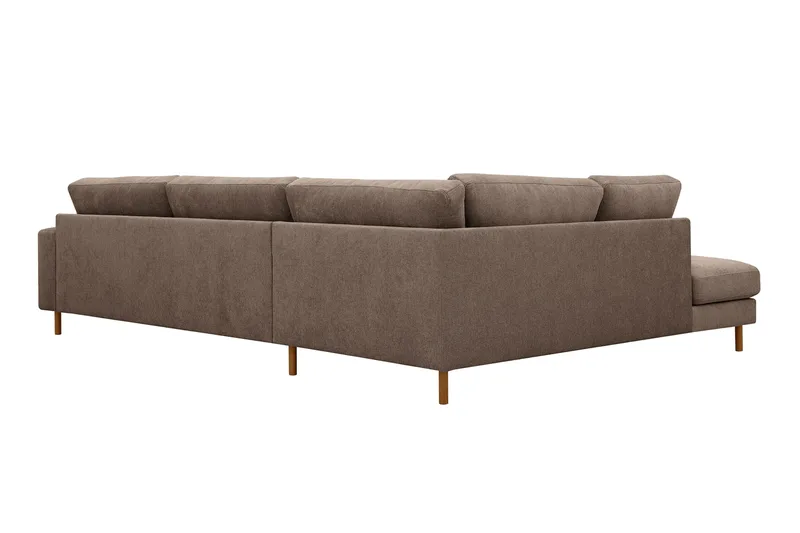 Scandi Djup 4-sits Soffa med Schäslong Vänster i Tyg - Mörkbrun - Products - Möbler - Soffa - Divansoffa & schäslongsoffa - 4 sits soffa med divan