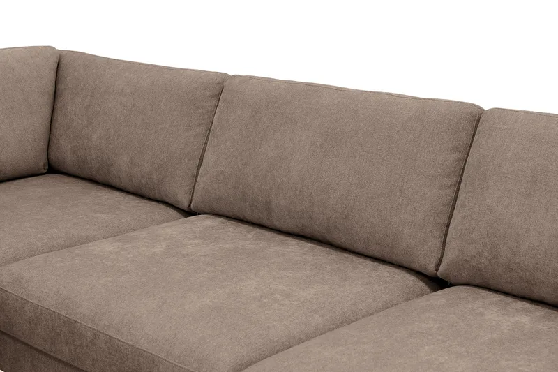 Scandi Djup 4-sits Soffa med Schäslong Vänster i Tyg - Mörkbrun - Products - Möbler - Soffa - Divansoffa & schäslongsoffa - 4 sits soffa med divan