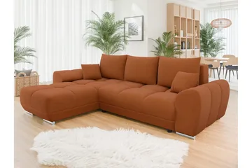 Simerly Soffa med Divan 3-sits - Orange - Products - Möbler - Soffa - Divansoffa & schäslongsoffa - 3 sits soffa med divan