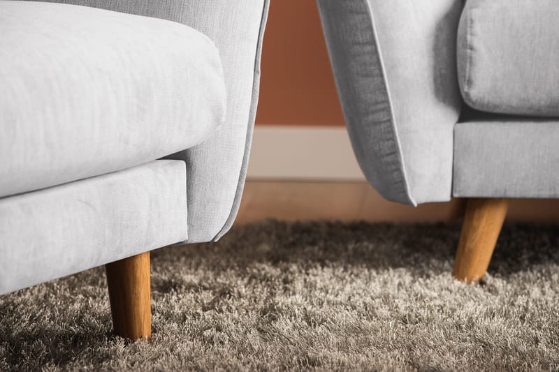 Trend Lyx 3-sits Högervänd L-formad Divansoffa i Tyg - Ljusgrå - Products - Möbler - Soffa - Divansoffa & schäslongsoffa - 4 sits soffa med divan