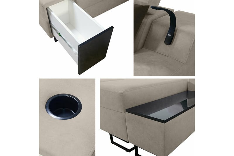 Galbally 5-sits Hörnsoffa Black - Products - Möbler - Soffa - Sammetssoffa