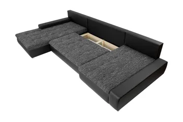 Gamal Soffa Dubbeldivan 4-sits - Svart - Products - Möbler - Soffa - U-soffa