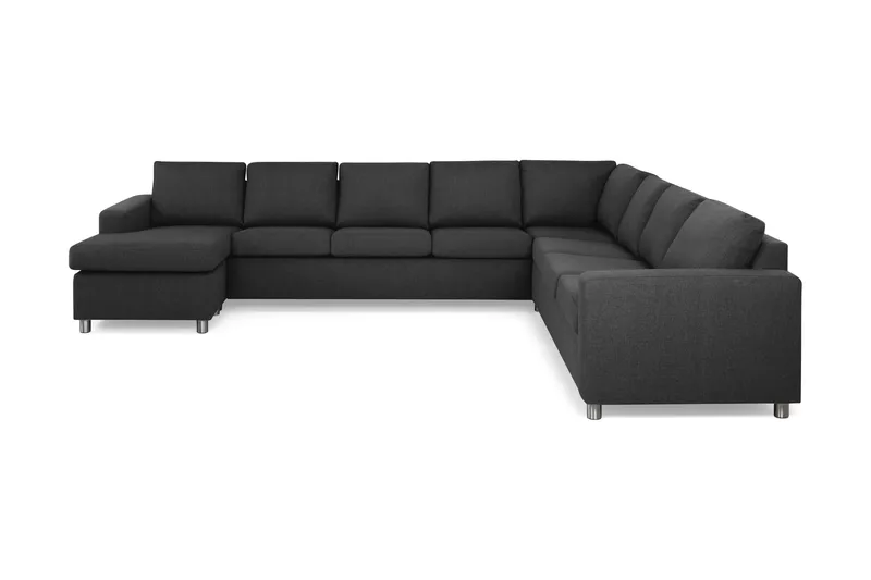 Crazy 7-sits Vändbar U-formad XX-Large Hörnsoffa med divan i Tyg - Mörkgrå / Antracit - Products - Möbler - Soffa - Hörnsoffa - Hörnsoffa med divan