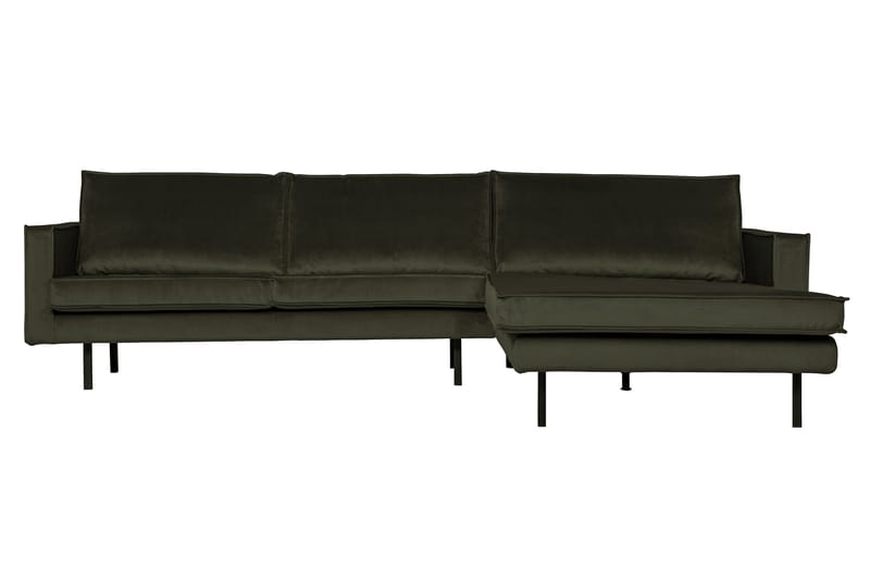 Lissbon Divansoffa Höger - Mörkgrön - Products - Möbler - Soffa - Sammetssoffa