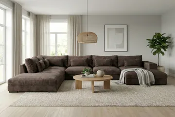 Dubai Armstöd Höger i Tyg - Mörkbrun - Products - Möbler - Soffa - Modulsoffa - Övriga moduler till modulsoffa