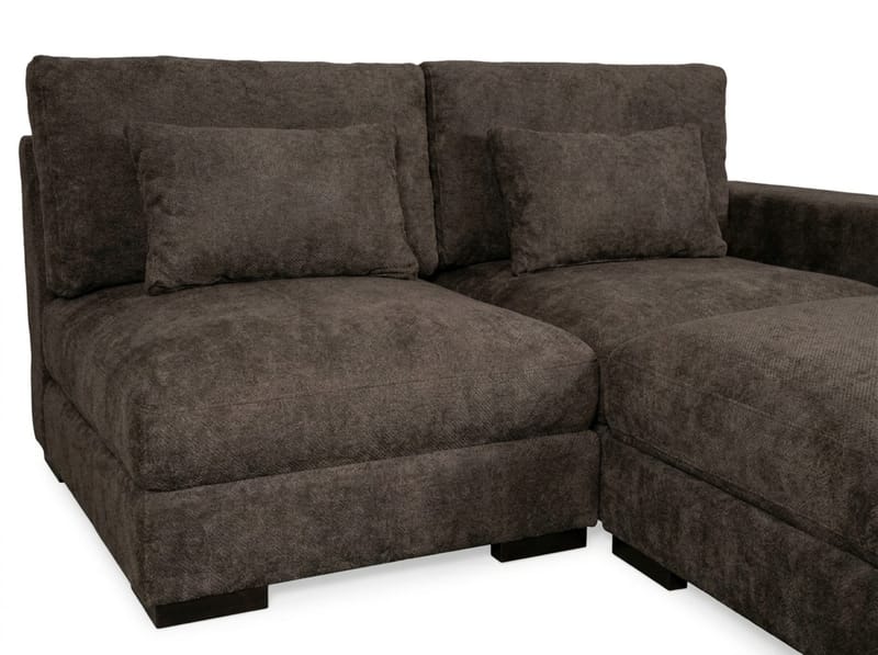 Dubai Divansoffa Höger Extra Djup i Chenille - Mörkbrun - Products - Möbler - Soffa - Modulsoffa - Komplett modulsoffa