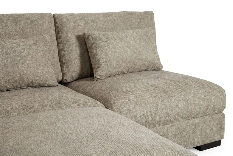 Dubai Divansoffa Vänster Extra Djup i Chenille - Brun - Products - Möbler - Soffa - Modulsoffa - Komplett modulsoffa