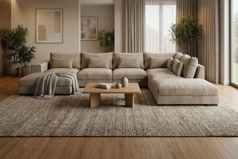 Dubai Hörnmodul i Tyg Extra Djup - Beige/Grå - Products - Möbler - Soffa - Modulsoffa - Hörnmodul