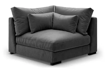 Dubai Hörnmodul Sammet Extra Djup - Mörkgrå - Products - Möbler - Soffa - Modulsoffa - Hörnmodul