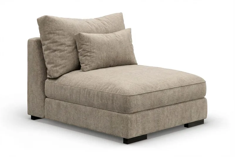 Dubai Mittmodul i Tyg Extra Djup - Beige/Grå - Products - Möbler - Soffa - Modulsoffa - Mittmodul