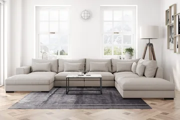 Dubai Stor U-modulsoffa med Divan Vänster 432 cm Extra Djup - Beige - Products - Möbler - Soffa - Modulsoffa - Komplett modulsoffa