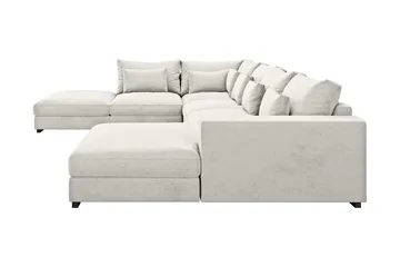 Dubai U-modulsoffa med Divan Höger Sammet - Vit - Products - Möbler - Soffa - Modulsoffa - Komplett modulsoffa