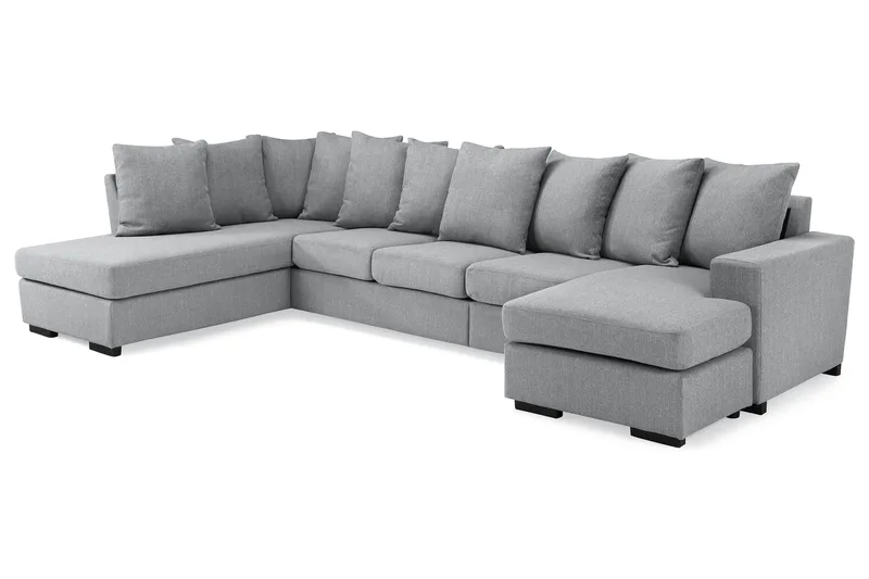 Nebraska U-soffa Divan Höger Kuvertkuddar - Ljusgrå - Products - Möbler - Soffa - U-soffa