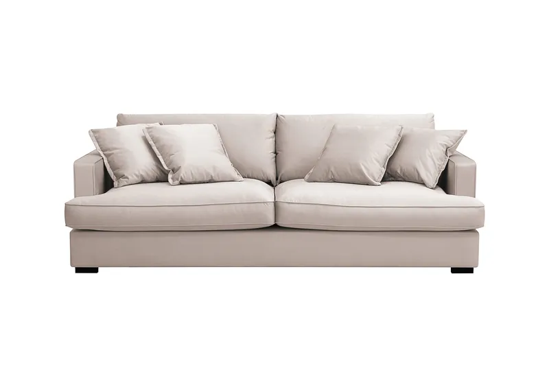 Rossita Lyx 2,5-sits Extra djup Soffa i Sammet - Beige - Products - Möbler - Soffa - 3 sits soffa