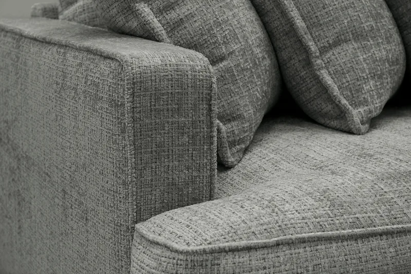 Rossita Lyx 4-sits Extra djup Soffa i Chenille - Grå - Products - Möbler - Soffa - 4 sits soffa