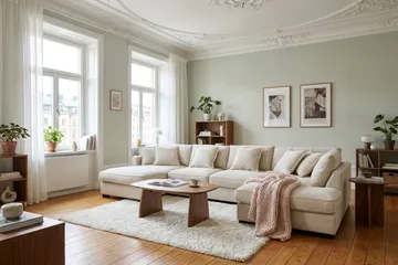 Rossita Lyx 5-sits Högervänd U-formad Extra djup Soffa med Divan och Schäslong i Chenille - Beige - Products - Möbler - Soffa - U-soffa